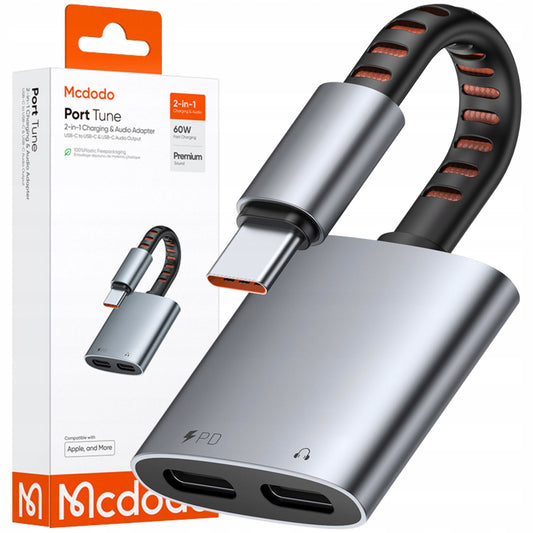 Mcdodo 2 in 1 Type C Audio & Charging Connector for Android.
