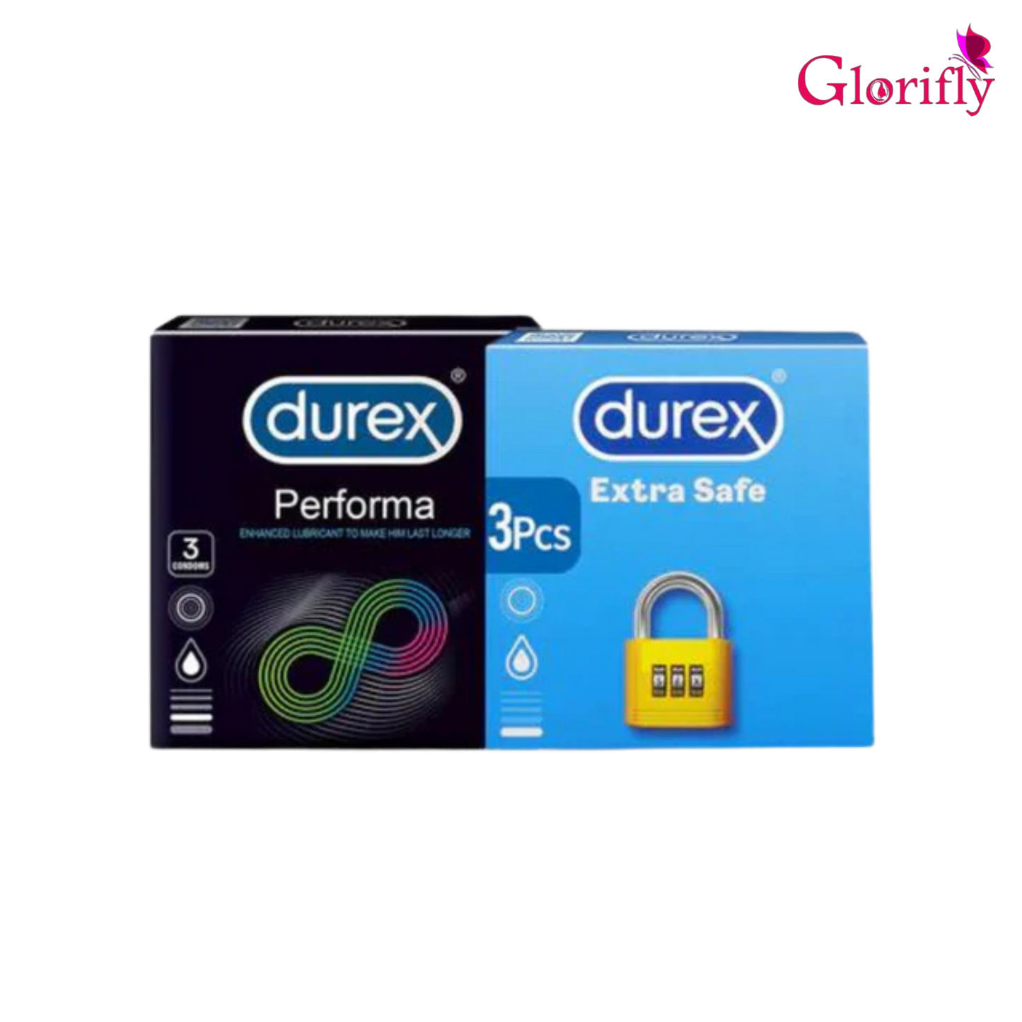 Bundle - Durex Extra Safe 3's Condoms + Durex - Condoms 3S Performa.