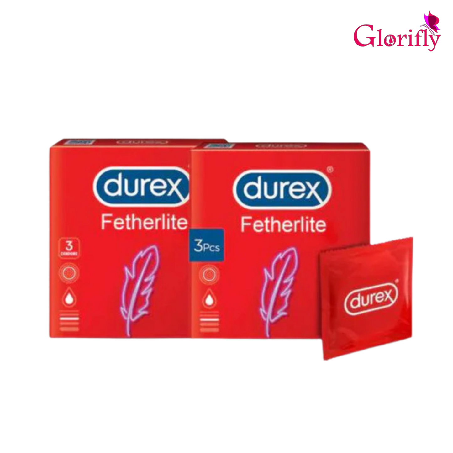Bundle - Pack of 2 - Durex - Condoms 3s Feather Lite.