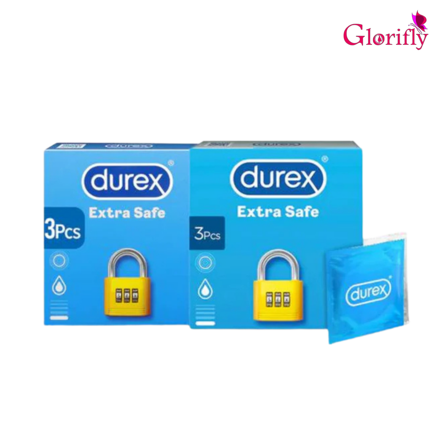 Bundle - Pack of 2 - Durex Extra Safe 3's Condoms.
