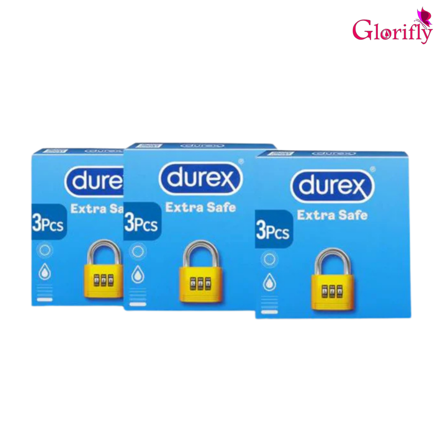 Bundle - Pack of 3 Durex Extra Safe 3's Condoms.