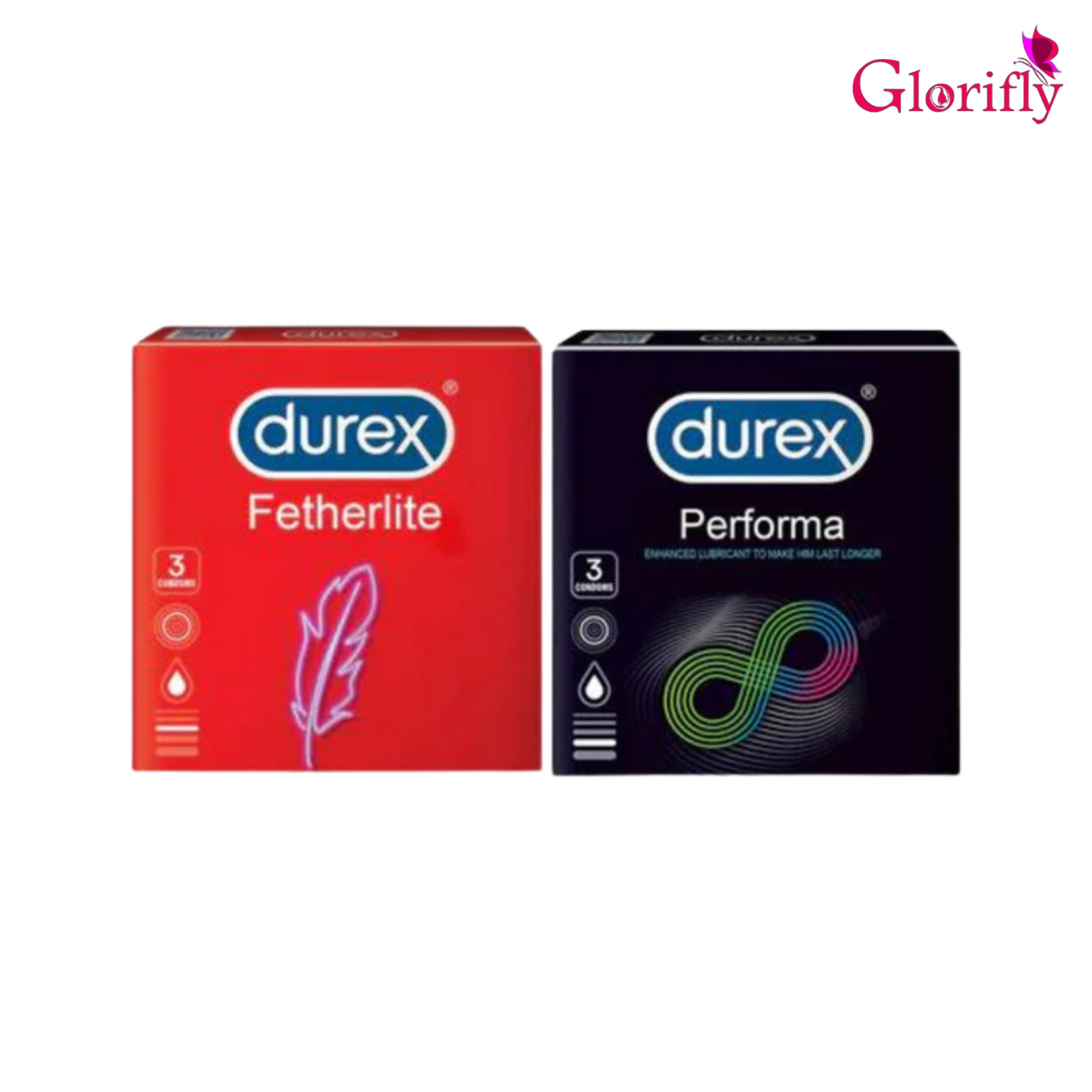 Bundle - Durex - Condoms 3S Performa + Durex - Condoms 3S Feather Lite.