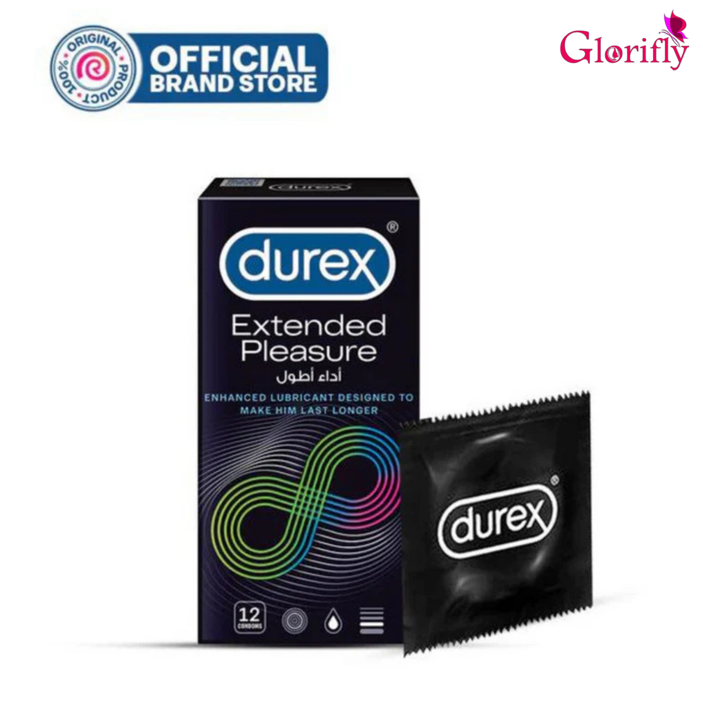 Durex Extended Pleasure Long Timing Delay Condoms (12 Pieces).