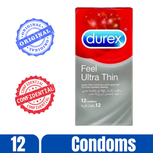 Durex Feel Ultra Thin Condoms For More Pleasure & Sensation (12 Pieces).
