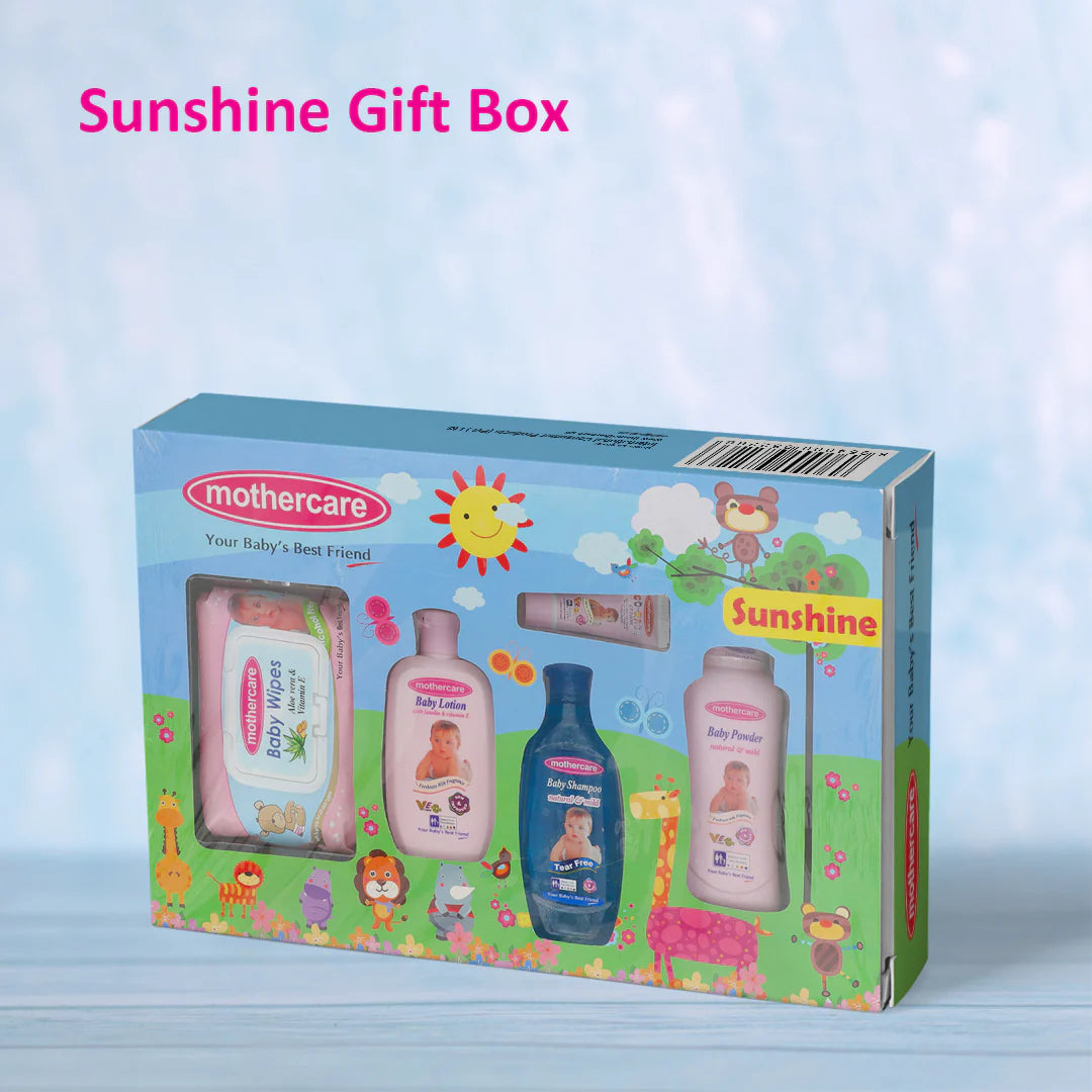 Mothercare Sunshine Gift Box on a light blue background