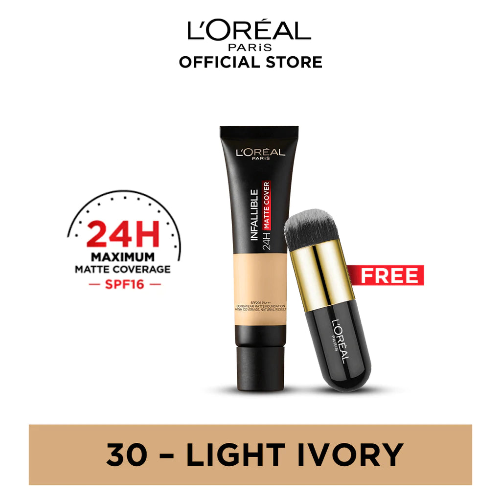 Free Brush + Loreal Infallible 24Hr Matte Cover Foundation