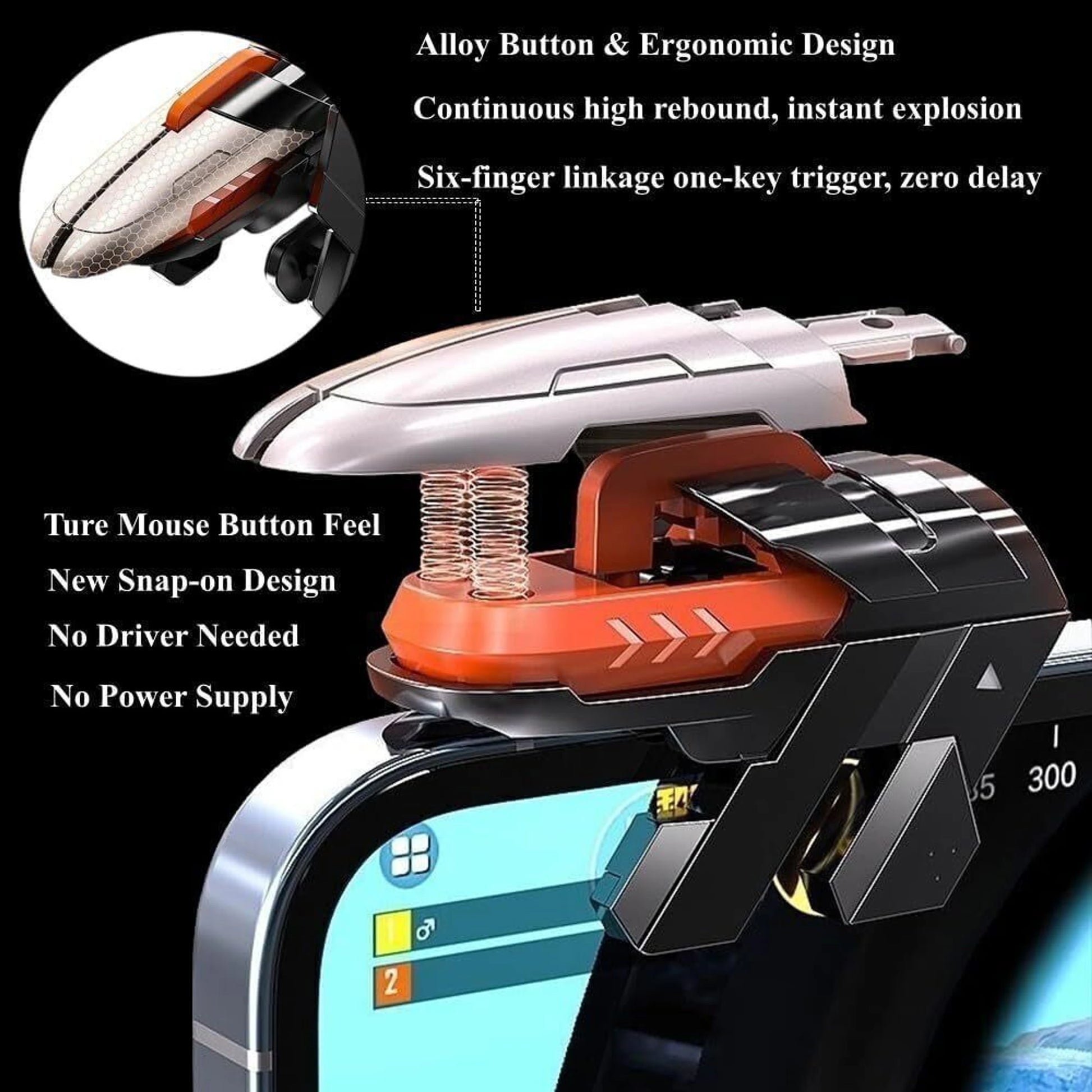 AK06 Mobile Gaming Trigger | L1 R1 PUBG & Free Fire Shooter Controller for Android & iPhone