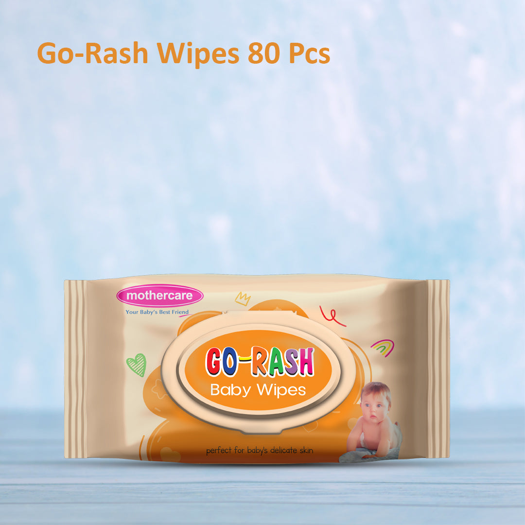 Go-Rash Baby Wipes packaging with a blue gradient background

