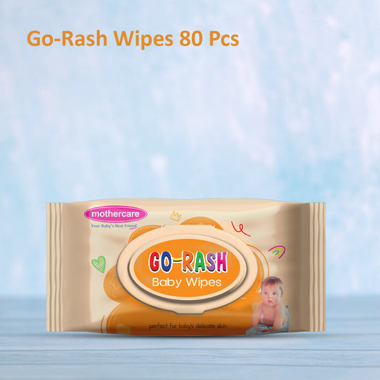 Go-Rash Baby Wipes packaging with a blue gradient background


