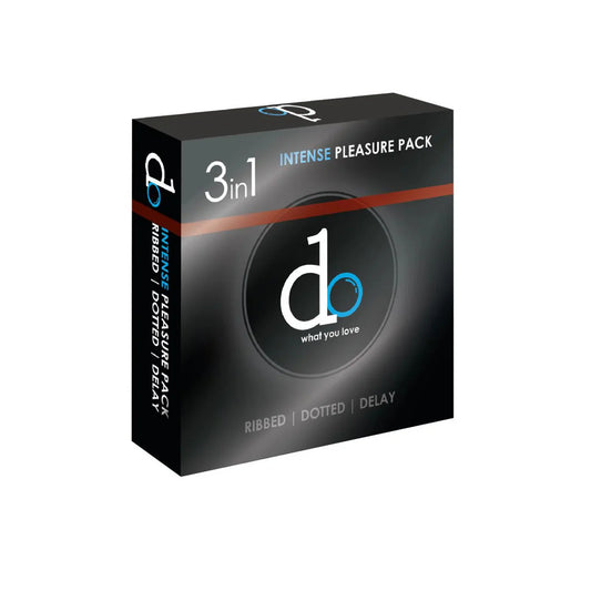DO 3-in-1 Condom Pack – Intense Pleasure Variety (Ribbed, Dotted, and Delay)