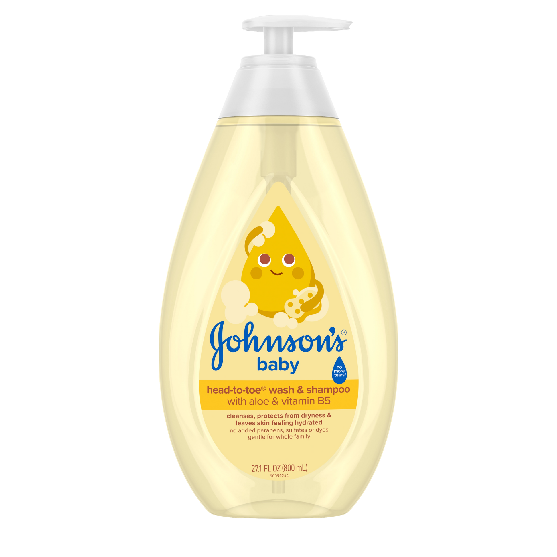 Johnson's Baby head-to-toe wash & shampoo bottle on a white background GLORIFLY