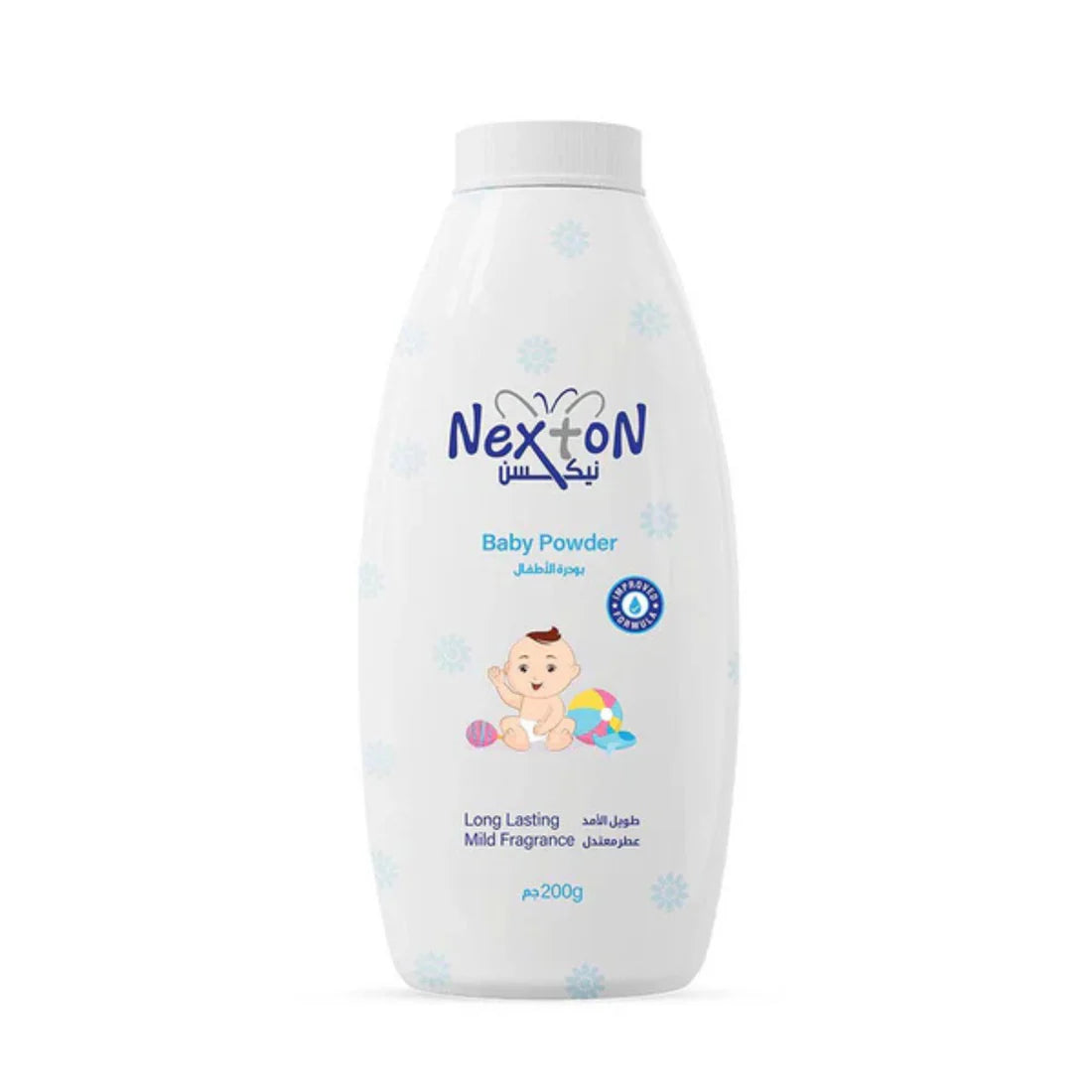 Glorifly Nexton Baby Powder White – Gentle Moisture Absorbing Talc for Babies, Soft & Smooth Skin, Long-Lasting Freshness & Daily Protection