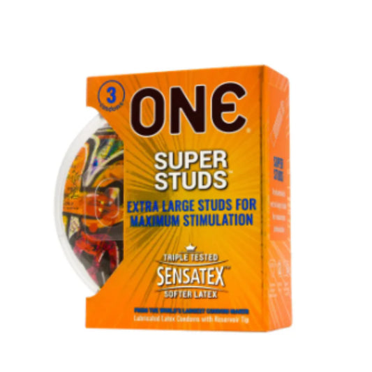 ONE Super Studs Condoms – Designed for Enhanced Pleasure and Sensation.