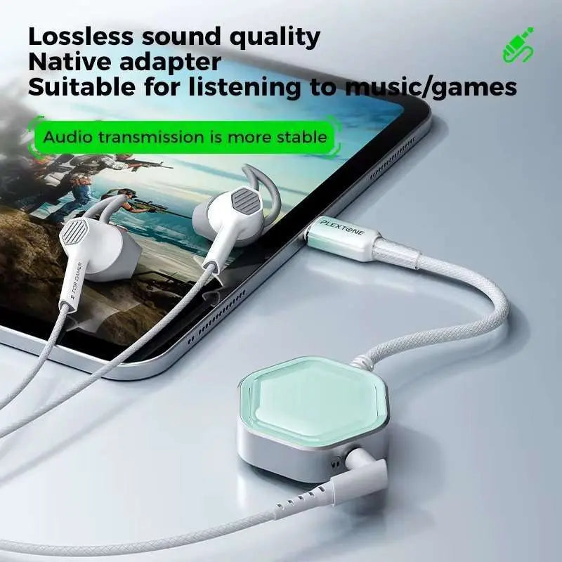 Plexton GS1 Pro 2 in 1 USB C Audio & Charging Type C Connector.