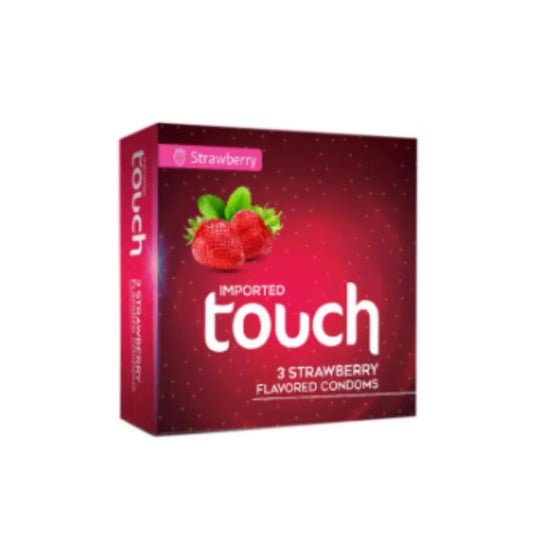 Touch Strawberry Flavored Condoms – 3-Pack for a Sweet Sensation.