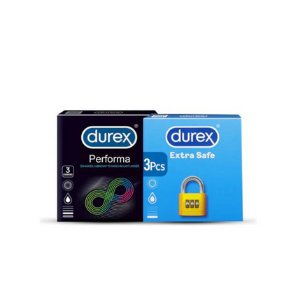 Bundle - Durex Extra Safe 3's Condoms + Durex - Condoms 3S Performa.