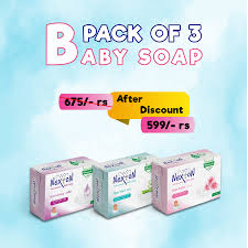Glorifly Pack of 3 Nexton Baby Soaps – Gentle, Nourishing & Safe Care for Delicate Baby Skin