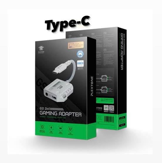 Plaxton 2 in 1 Type C Adapter Audio & Charging Connector for Android