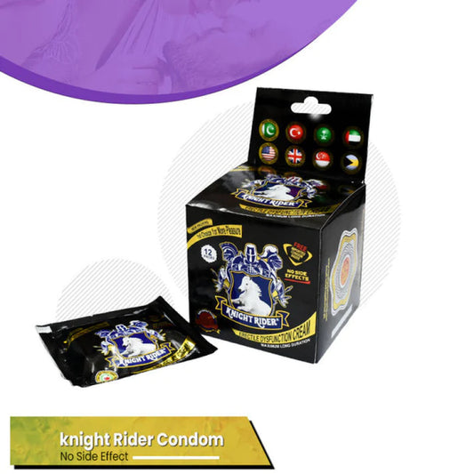 Original Knight Rider Delay Cream+Condoms Complete Box 12 Pcs (New Packing).