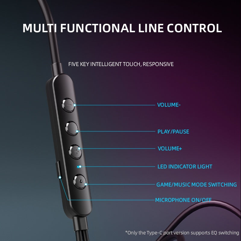 Piva S6 Falcon Wired Gaming Earphone Type-c Jack for PUBG, COD Mobile & PC