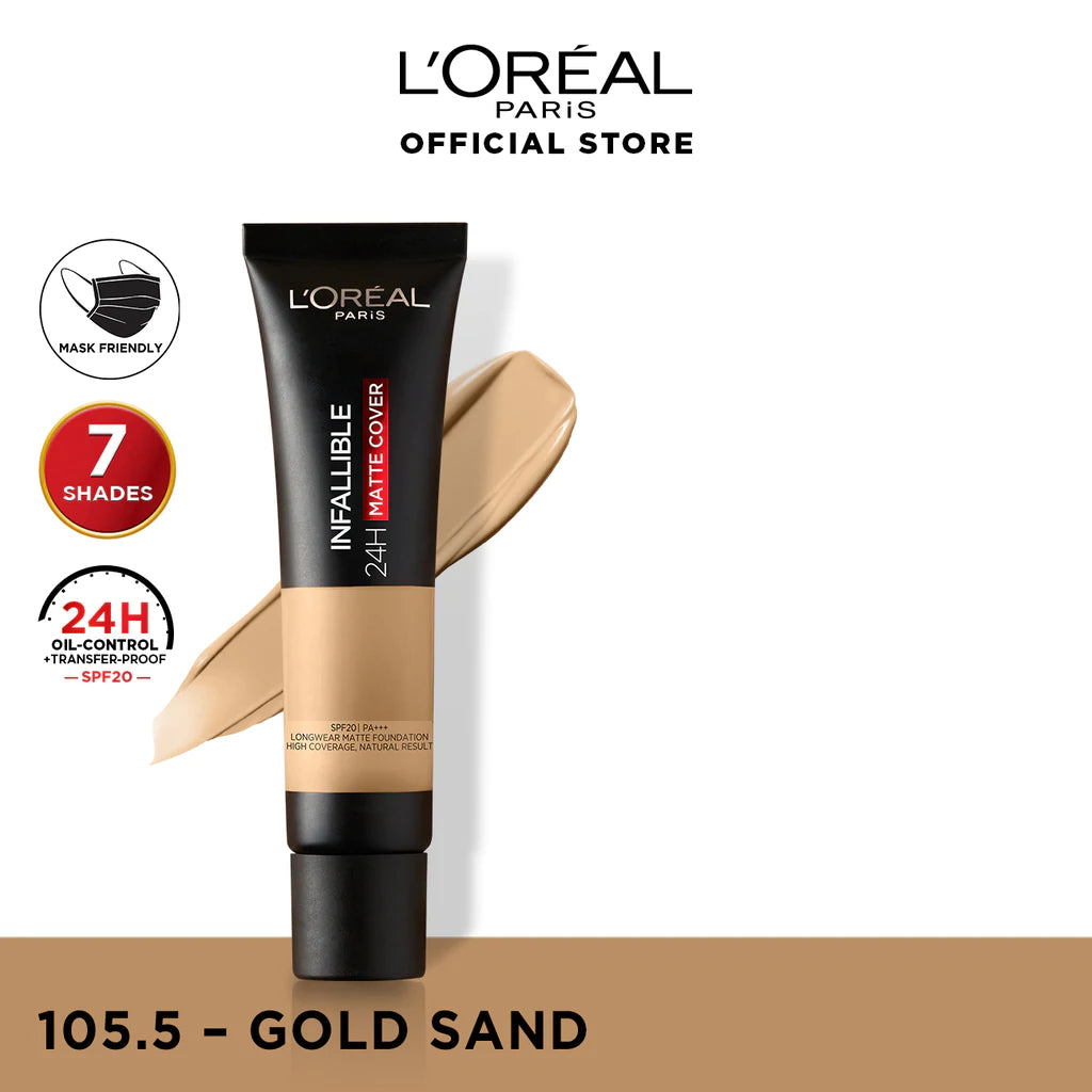 LOreal Paris Infallible Matte Cover Foundation - 105.5 Golden Sand