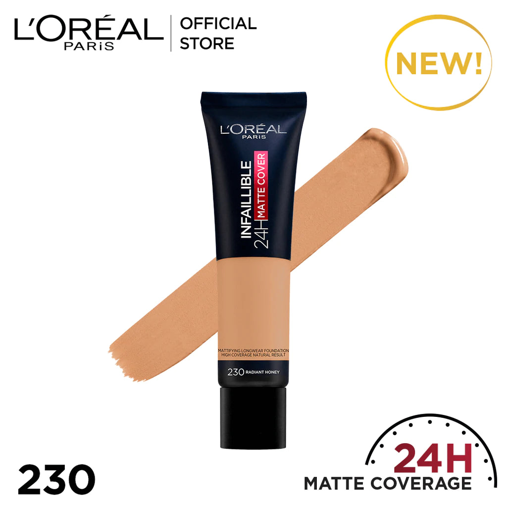 Loreal Infallible 24Hr Matte Cover Foundation - 230 Radiant Honey