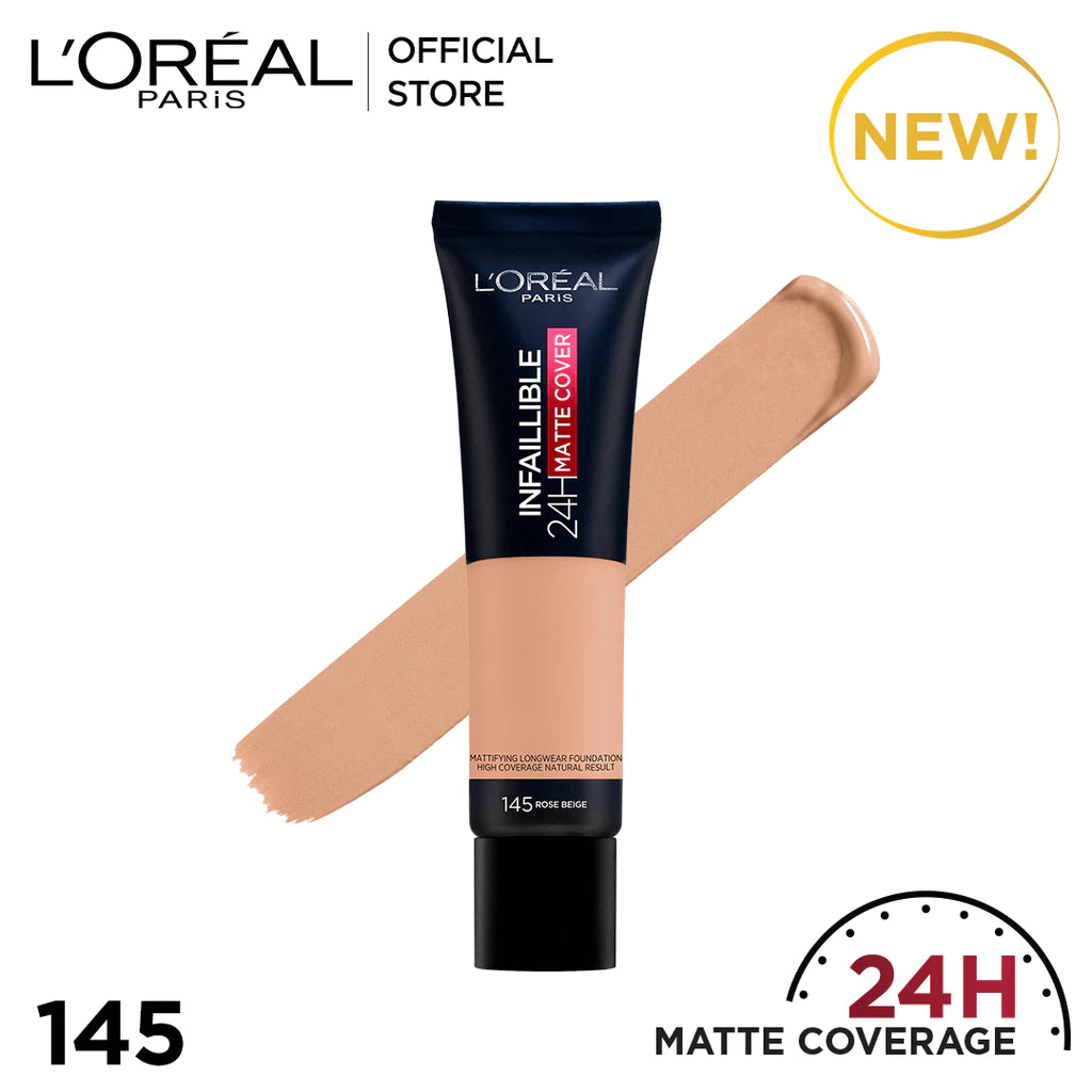 Loreal Infallible 24Hr Matte Cover Foundation - 145 Rose Beige