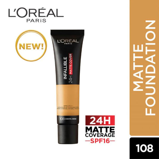 Sale Free Delivery Loreal Infallible 24Hr Matte Cover Foundation - 108 Caramel Beige